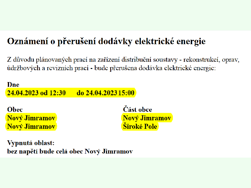 EG.D - přerušení energií